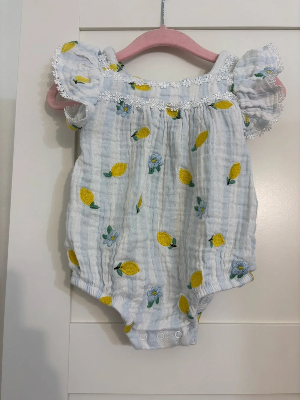 Lemon Embroidered Baby Romper